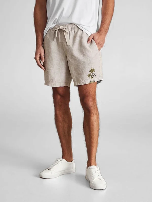 Men's Straight Fit Outdoor Linen Shorts – Lightweight & Breathable