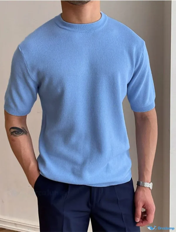 Hommes T-Shirt Solid Street Holiday Half Sleeve - Image 3