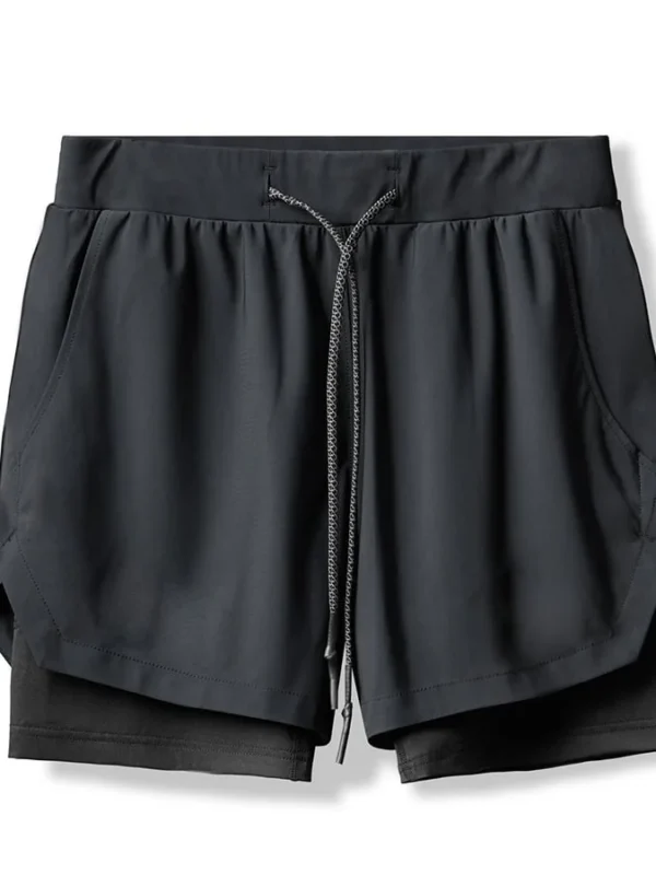 Camouflage Lace-Up Outdoor Running & Cycling Double-Layer Shorts - Image 3